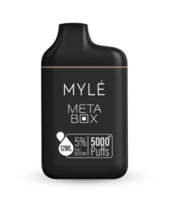 MYLÉ META BOX DISPOSABLE DEVICE 5000 PUFFS 2% & 5% Nicotine (Rechargeable Vape) 3 Meta Box Sweet Tobacco 5 768x768 1 700x700.png