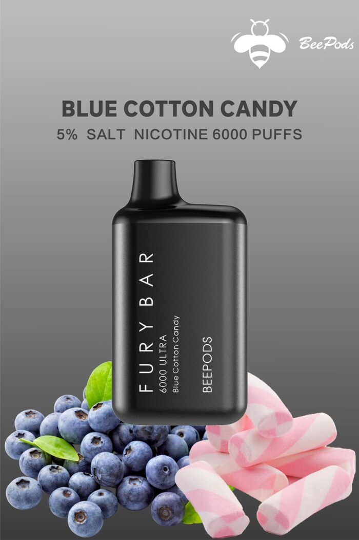 fury bar 6000 puffs blue cotton candy