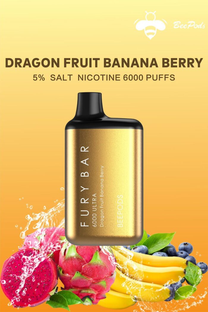 fury bar 6000 puffs dragon fruit banana berry