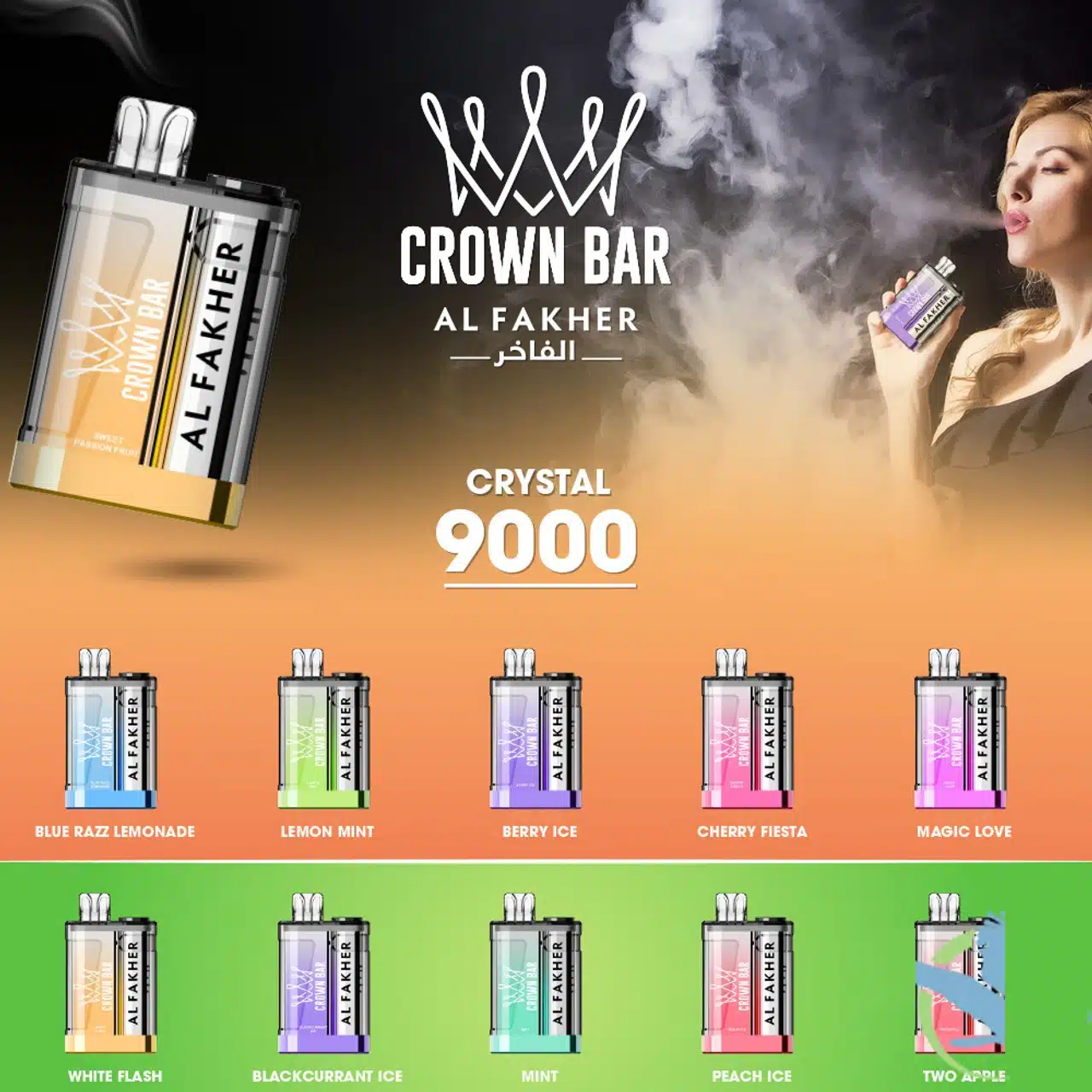 Al Fakher Crystal 9000 Puffs Crown Bar Disposable Vape