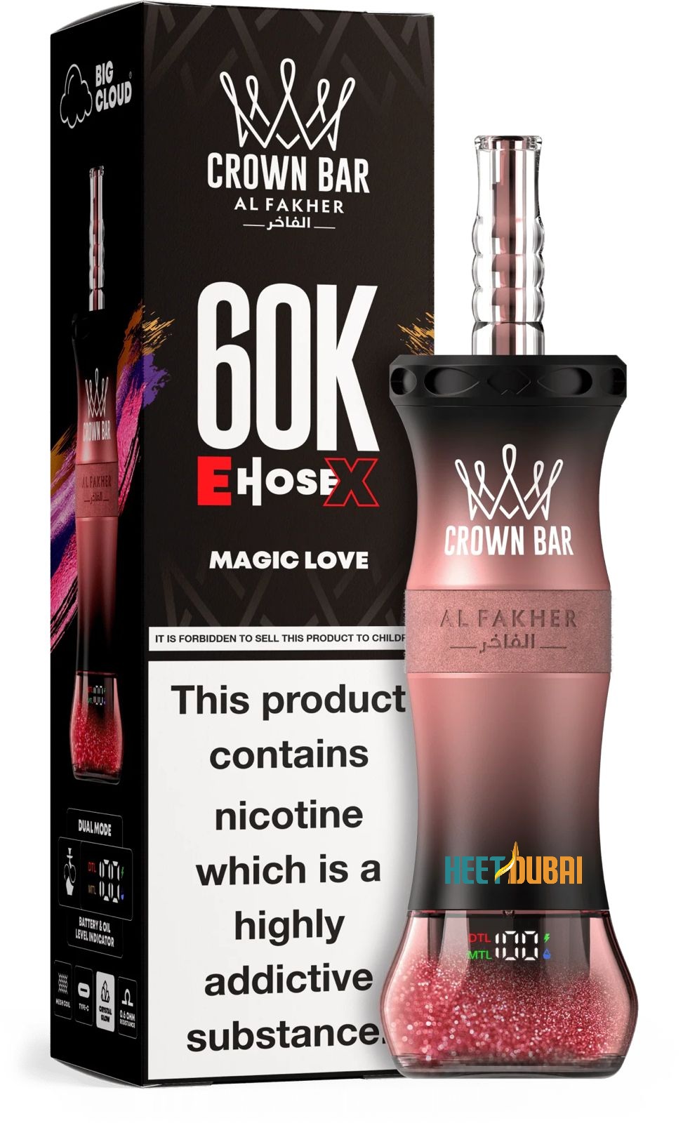 Crown Bar Al Fakher E Hose X 60000 Puffs Hookah Disposable Vape