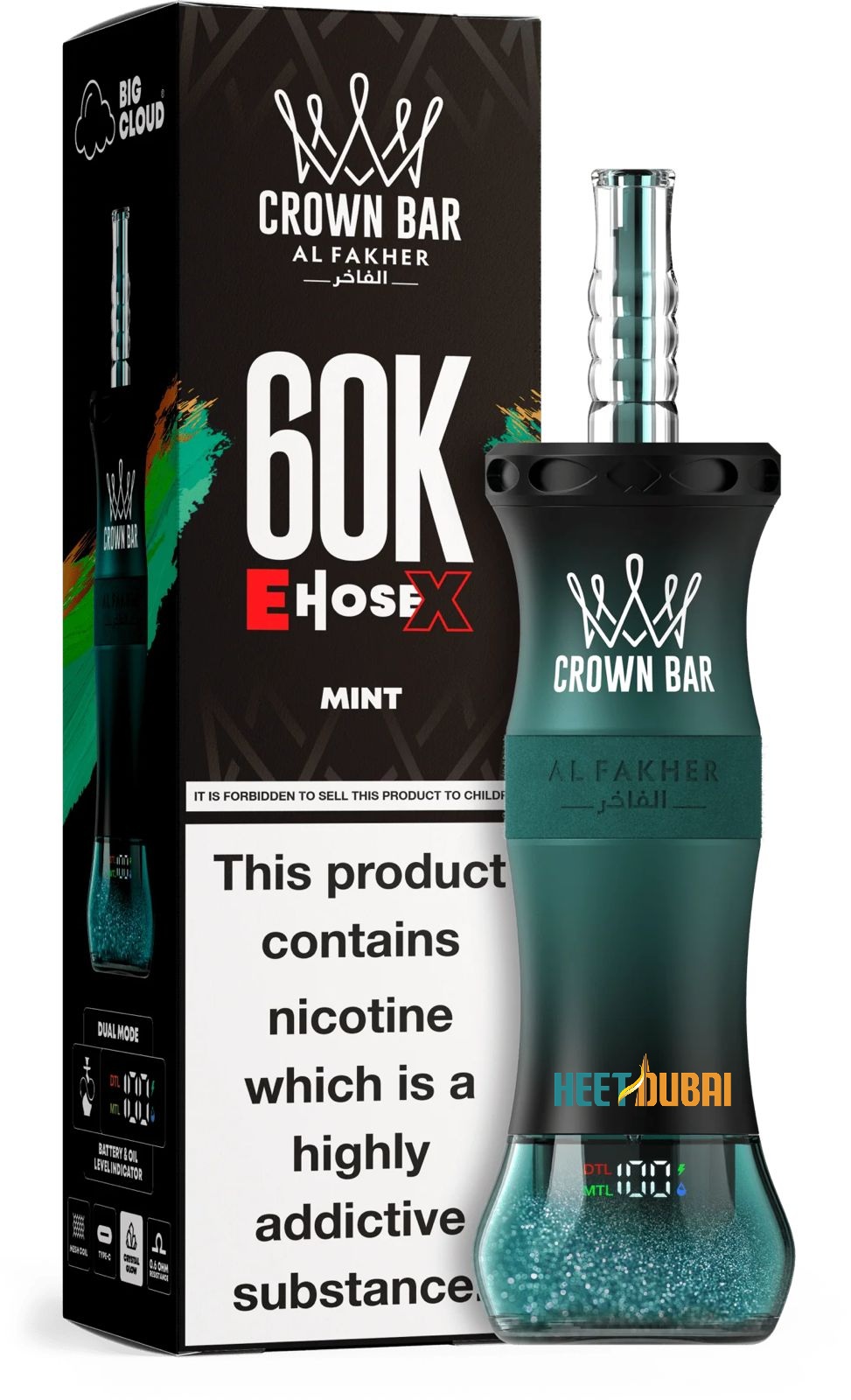 Crown Bar Al Fakher E Hose X 60000 Puffs Hookah Disposable Vape