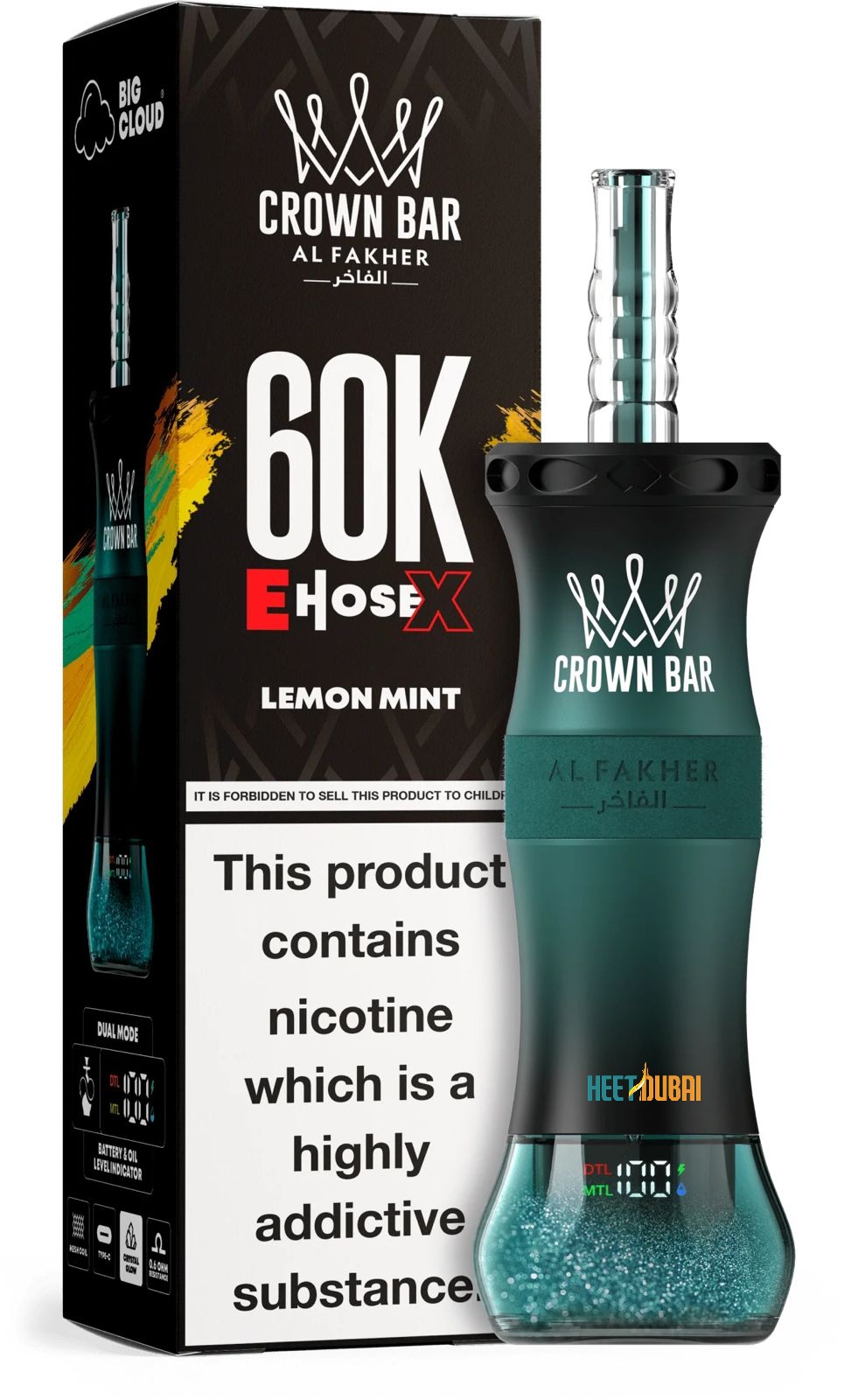 Crown Bar Al Fakher E Hose X 60000 Puffs Hookah Disposable Vape