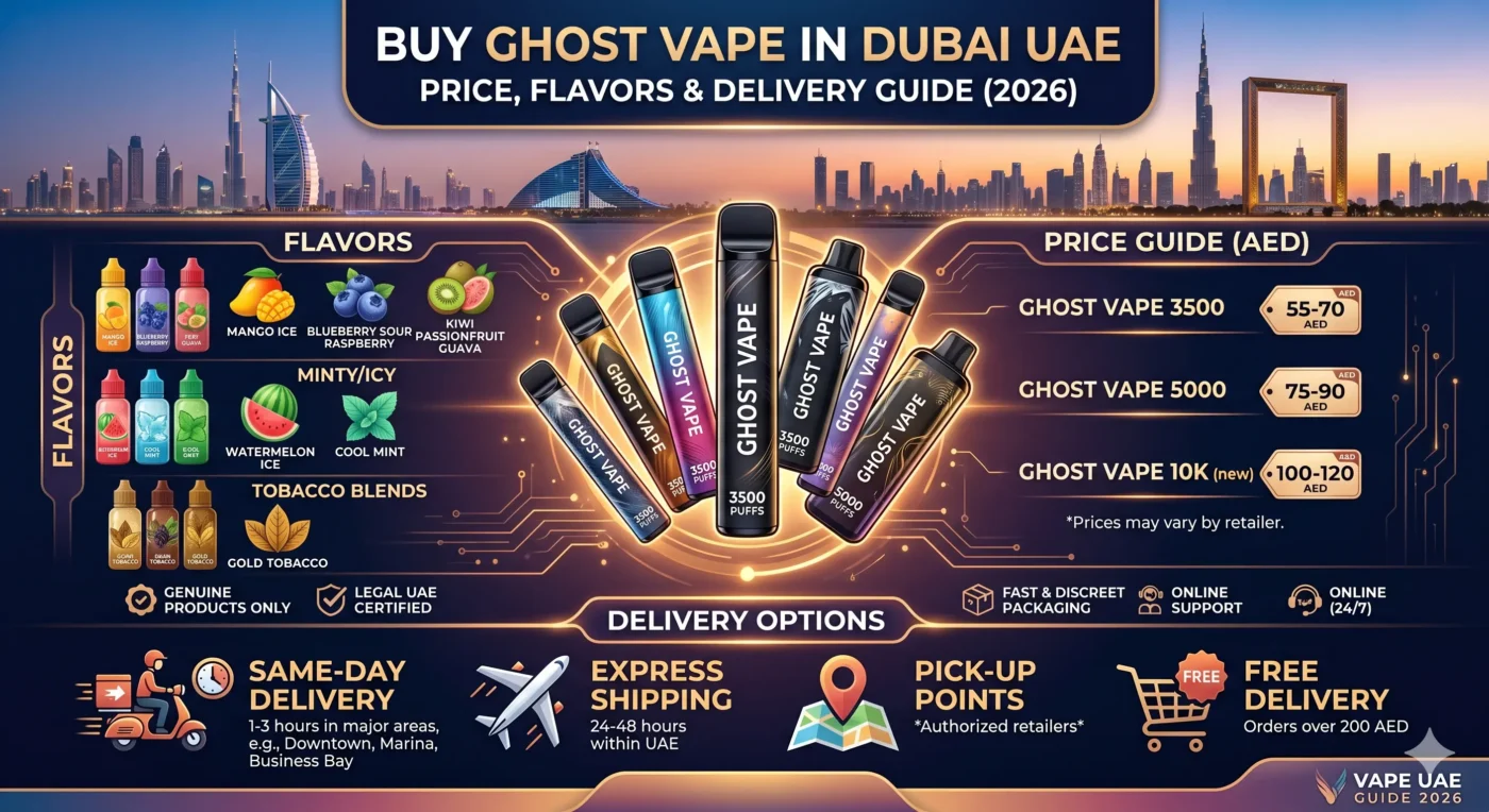 Buy Ghost Vape in Dubai UAE – Price, Flavors & Delivery Guide (2026)