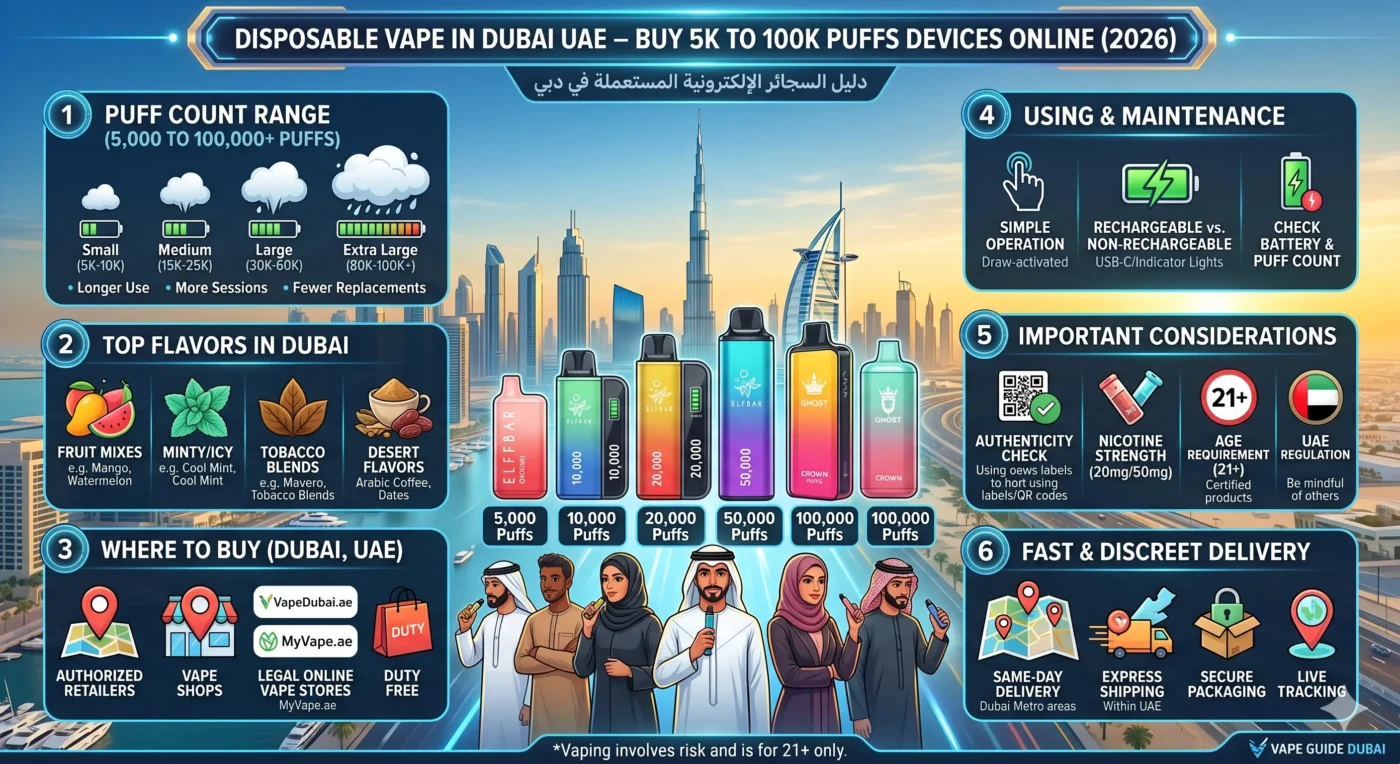 Disposable Vape in Dubai UAE – Buy 5K to 100K Puffs Devices Online