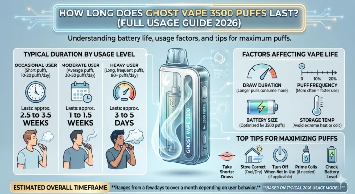How Long Does Ghost Vape 3500 Puffs Last? (Full Usage Guide 2026)